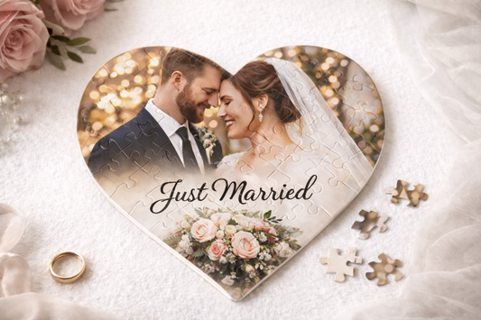 Personalisiertes Herz Puzzle mit Foto – Romantisches Geschenk für Paare