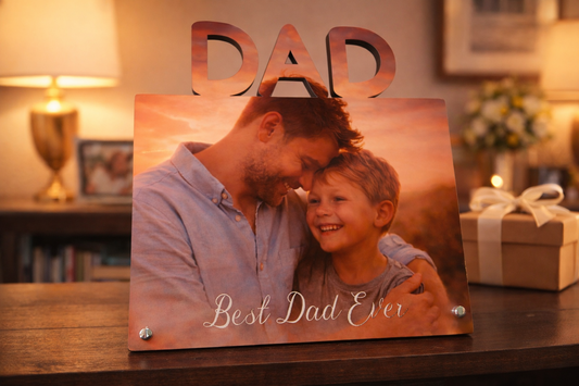 Personalisiertes Foto Geschenk für Papa – DAD Fototafel mit Wunschbild | Best Dad Ever